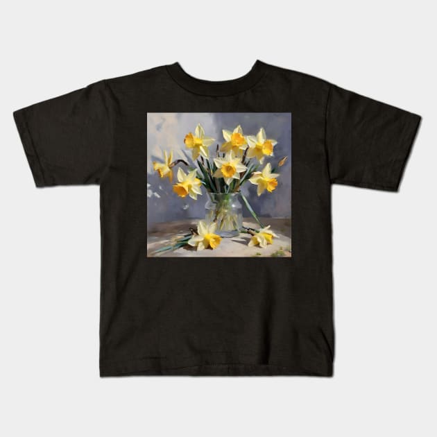 Easter Daffodils Study Kids T-Shirt by Oldetimemercan